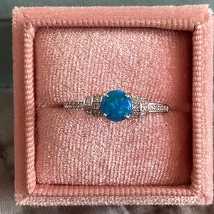 NWT Light blue fire opal ring Size 10